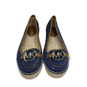 Michael Kors Lillie Slip on Espadrille Flats Navy Canvas Women's Size 7M